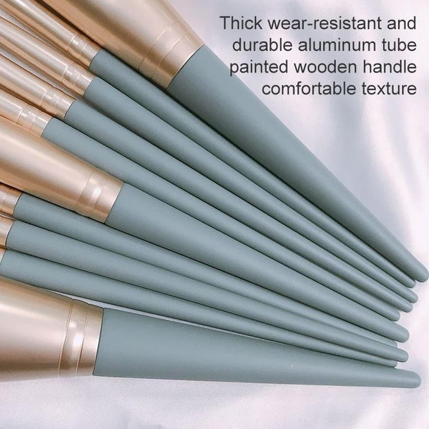 10 PCS / Set Makeup Brush Corn Silk Fiber Hair Loose Powder Brush Face And Eye Makeup Brush, Style:With Blue Bag