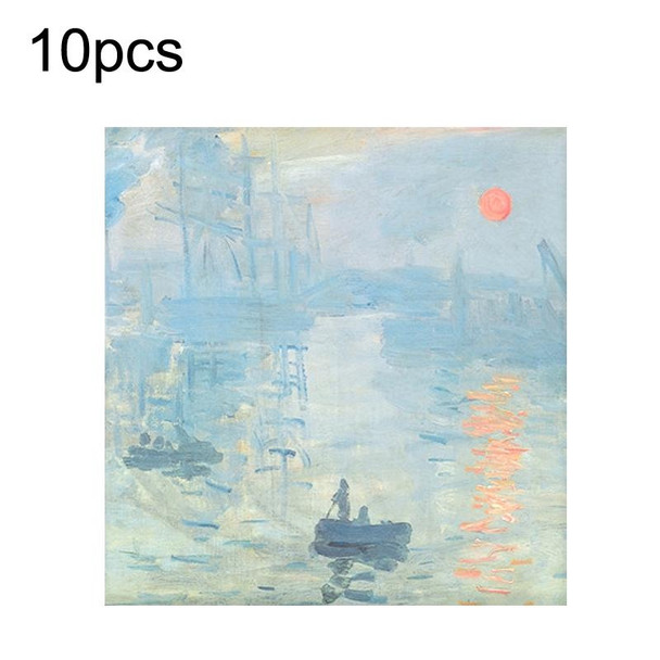 10pcs Vintage Painting Series Non-sticky Note Book Handbook Material Paper(Sunrise Impression)