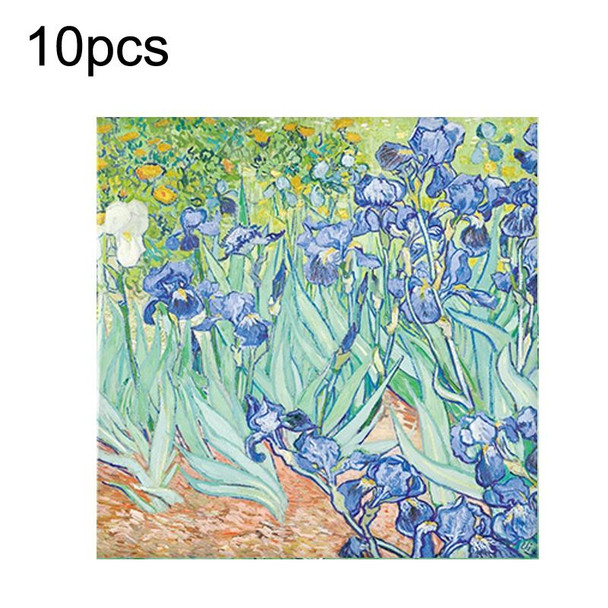 10pcs Vintage Painting Series Non-sticky Note Book Handbook Material Paper(Iris)