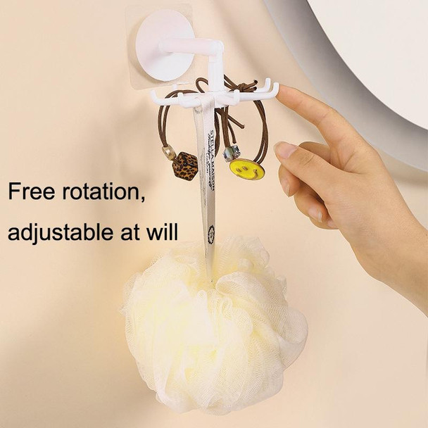 10pcs Multifunctional Rotating 7 Claws Hook Kitchen Storage 360 Degrees Without Trace Hooks(White)