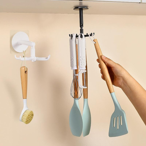 10pcs Multifunctional Rotating 7 Claws Hook Kitchen Storage 360 Degrees Without Trace Hooks(White)