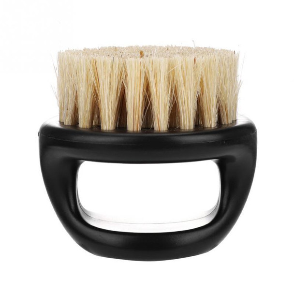 3 PCS Men Ring Design Portable Boar Brush Black ABS Haircut Cleaning Shaving Brush(White)