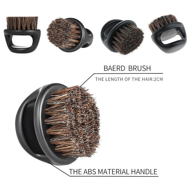 3 PCS Men Ring Design Portable Boar Brush Black ABS Haircut Cleaning Shaving Brush(White)