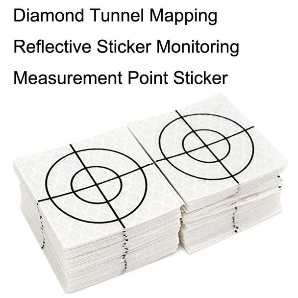 FP001 100pcs Diamond Tunnel Mapping Reflective Sticker Monitoring Measurement Point Sticker, Size: 60x60mm With Triangle