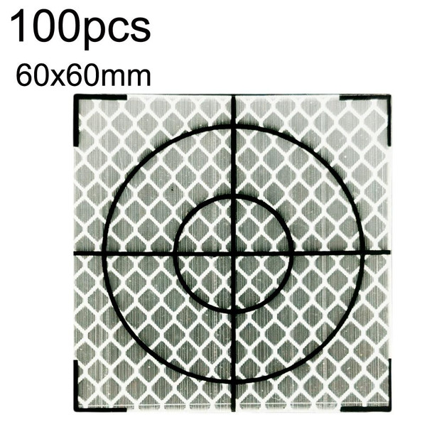 FP001 100pcs Diamond Tunnel Mapping Reflective Sticker Monitoring Measurement Point Sticker, Size: 60x60mm