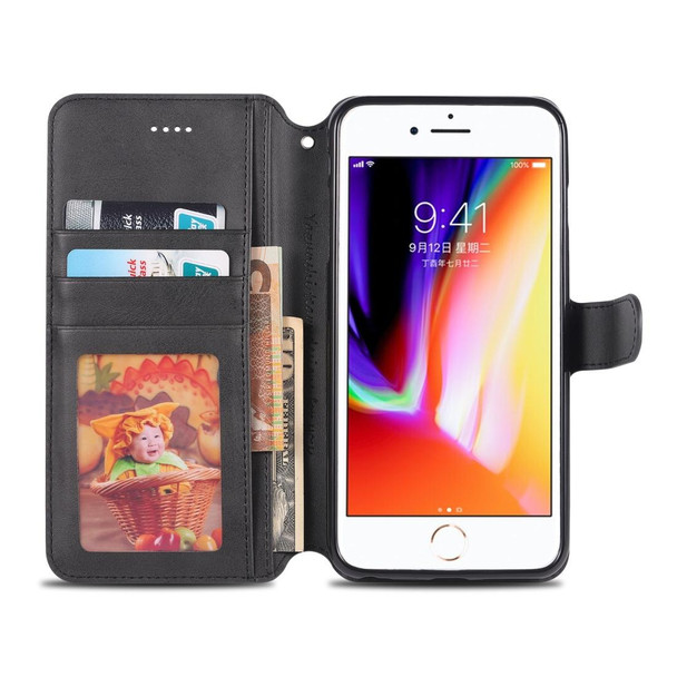 iPhone 6 Plus / 6s Plus AZNS Calf Texture Magnetic Horizontal Flip PU Leather Case with Holder & Card Slots & Photo Frame(Black)