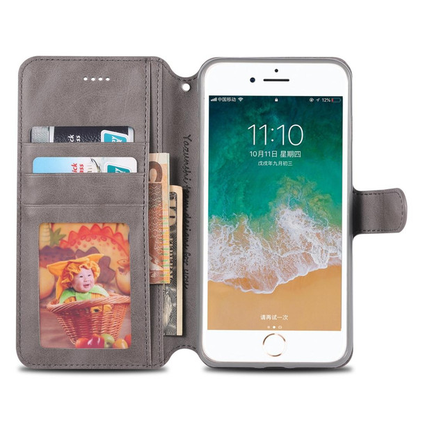 iPhone 7 Plus / 8 Plus AZNS Calf Texture Magnetic Horizontal Flip PU Leather Case with Holder & Card Slots & Photo Frame(Gray)