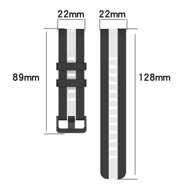 For Xiaomi Haylou RT2 LS10 22mm Vertical Two-Color Silicone Watch Band(Army Green+Red)