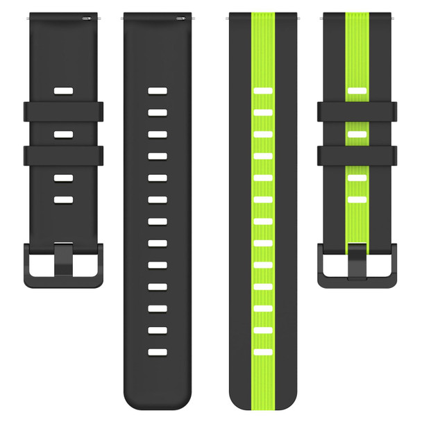 For Xiaomi Haylou RT2 LS10 22mm Vertical Two-Color Silicone Watch Band(Army Green+Red)