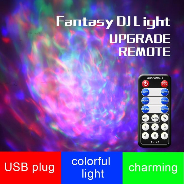 D75 4W The Fifth Generation Fantasy USB Charging Colorful Changing Crystal Magic Ball Stage Light LED DJ Atmosphere Light with Remote Control for Car, Disco DJ, KTV Club, Bar, Wedding, Home Party, DC 5V