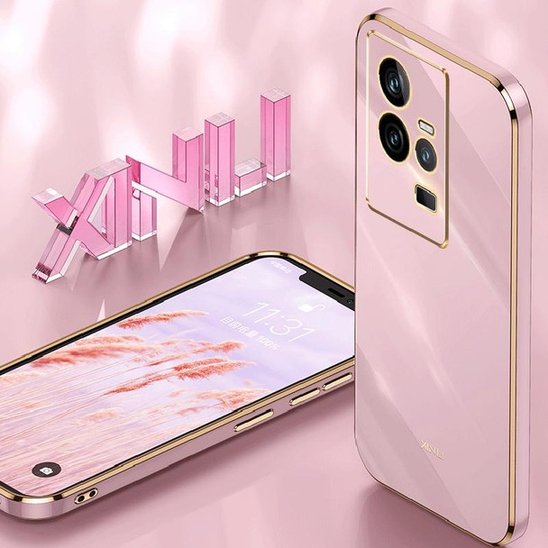 For vivo iQOO 11 5G XINLI Straight 6D Plating Gold Edge TPU Phone Case(Mint Green)