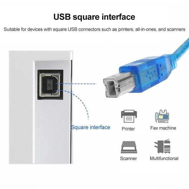 USB 2.0 Printer Extension AM to BM Cable, Length: 1.8m(Blue)