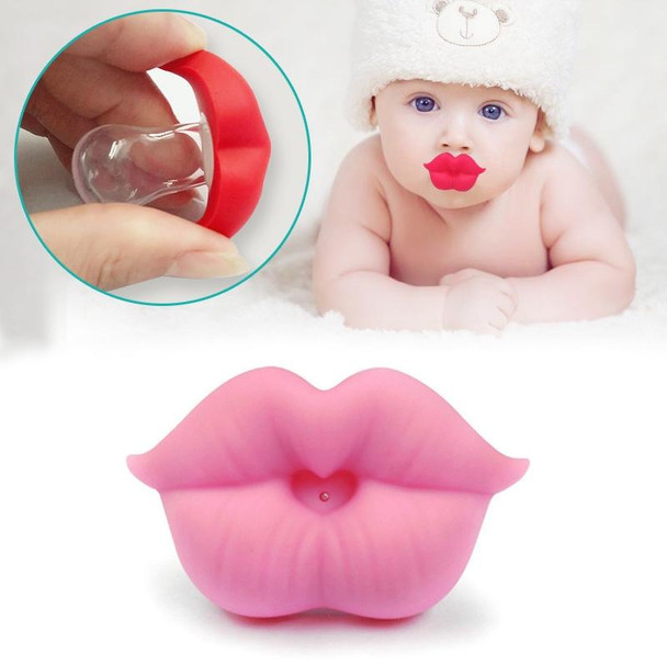 3 PCS Newborn Pacifier Red Lips Dummy Pacifiers Funny Silicone Baby Nipples Teether Soothers Pacifier(Pink)