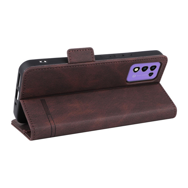 For ZTE Libero 5G III Magnetic Clasp Leather Phone Case(Brown)