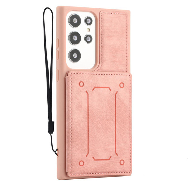 For Samsung Galaxy S21 Ultra 5G Dream Magnetic Back Cover Card Wallet Phone Case(Pink)