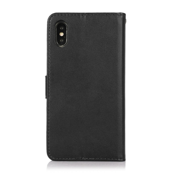Calf Texture 2 in 1 Detachable Magnetic Back Cover Horizontal Flip Leatherette Case with Holder & Card Slots & Wallet & Photo Frame - iPhone XS / X(Black)