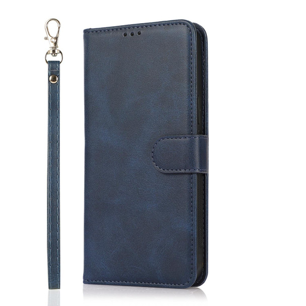 Calf Texture 2 in 1 Detachable Magnetic Back Cover Horizontal Flip Leatherette Case with Holder & Card Slots & Wallet & Photo Frame - iPhone 8 Plus / 7 Plus(Blue)