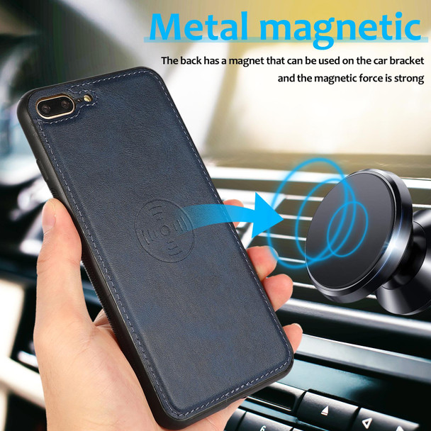 Calf Texture 2 in 1 Detachable Magnetic Back Cover Horizontal Flip Leatherette Case with Holder & Card Slots & Wallet & Photo Frame - iPhone 8 Plus / 7 Plus(Blue)