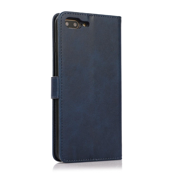 Calf Texture 2 in 1 Detachable Magnetic Back Cover Horizontal Flip Leatherette Case with Holder & Card Slots & Wallet & Photo Frame - iPhone 8 Plus / 7 Plus(Blue)