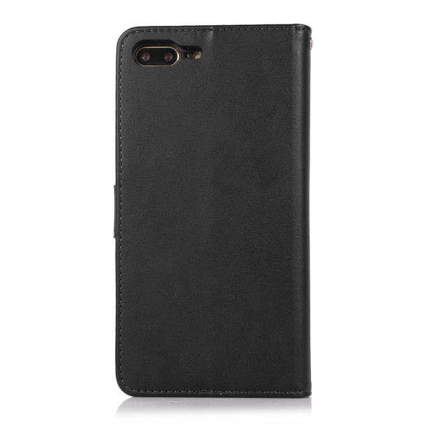 Calf Texture 2 in 1 Detachable Magnetic Back Cover Horizontal Flip Leatherette Case with Holder & Card Slots & Wallet & Photo Frame - iPhone 8 Plus / 7 Plus(Black)