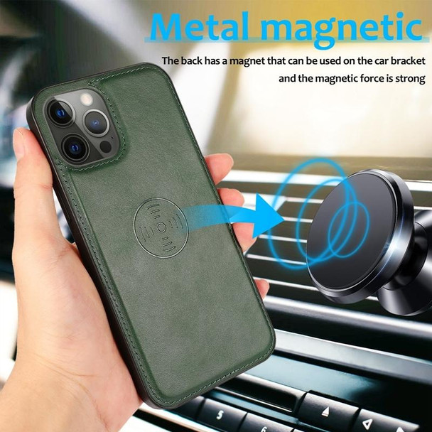 Calf Texture 2 in 1 Detachable Magnetic Back Cover Horizontal Flip Leatherette Case with Holder & Card Slots & Wallet & Photo Frame - iPhone 12 / 12 Pro (Green)