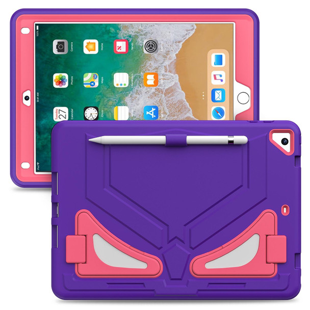 For iPad 9.7 2018/2017 / Pro 9.7 2016 / Air 2 Silicone + PC Shockproof Protective Tablet Case(Purple+Rose)