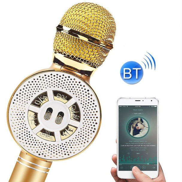 WS-669 Multifunctional RGB Light Effect Wireless Bluetooth Microphone with Audio Function(Rose Gold)