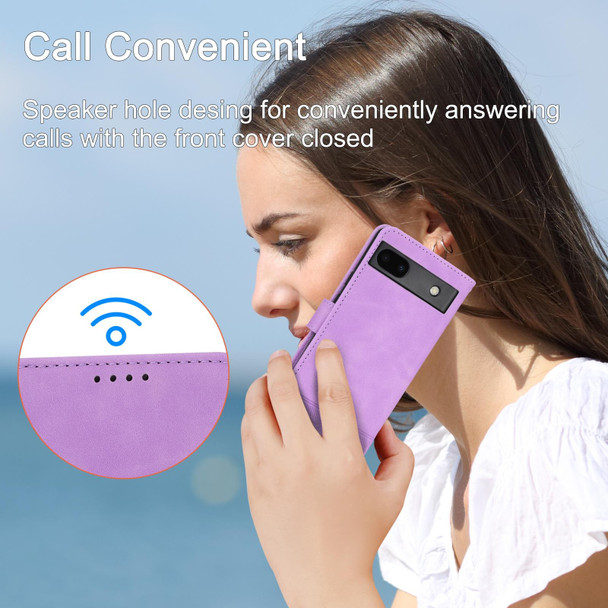 For Google Pixel 6a Dierfeng Dream Line TPU + PU Leatherette Phone Case(Purple)