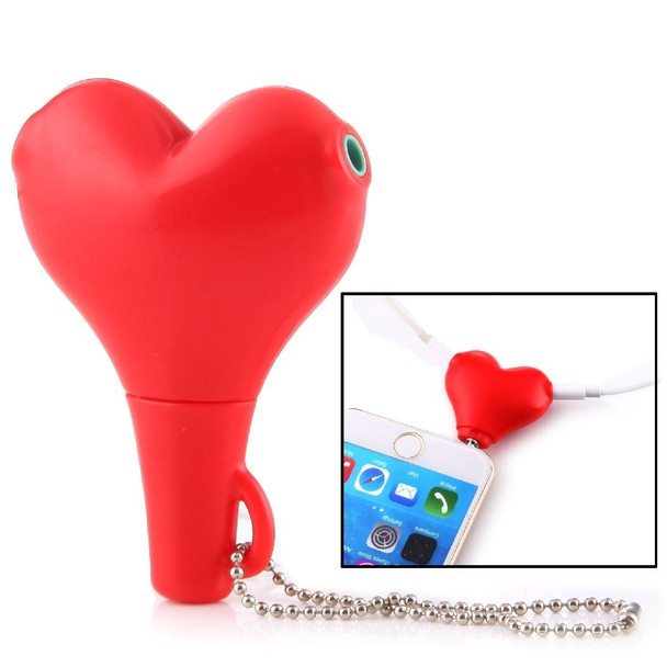 1 Male to 2 Females 3.5mm Jack Plug Multi-function Heart Shaped Earphone Audio Video Splitter Adapter with Key Chain for iPhone, iPad, iPod, Samsung, Xiaomi, HTC and Other 3.5 mm Audio Interface Elec