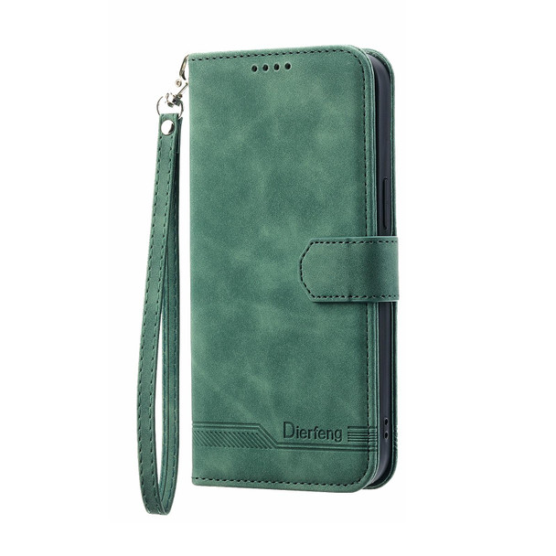 For iPhone XR Dierfeng Dream Line TPU + PU Leatherette Phone Case(Green)
