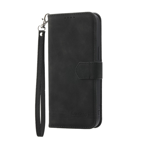 For iPhone XR Dierfeng Dream Line TPU + PU Leatherette Phone Case(Black)