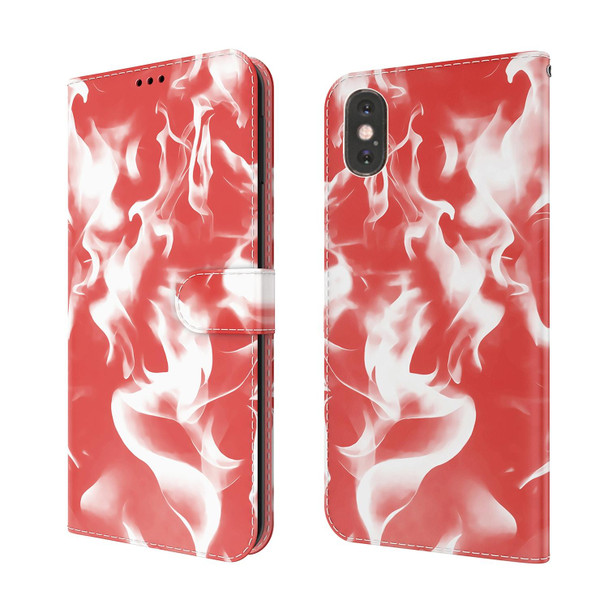 Cloud Fog Pattern Horizontal Flip Leatherette Case with Holder & Card Slot & Wallet - iPhone X / XS(Red)