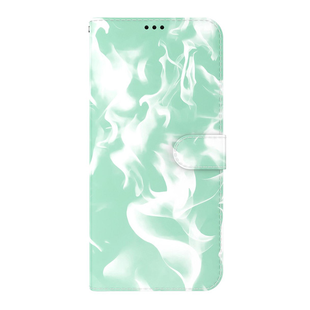 Cloud Fog Pattern Horizontal Flip Leatherette Case with Holder & Card Slot & Wallet - iPhone SE 2022 / SE 2020 & 8 & 7(Mint Green)