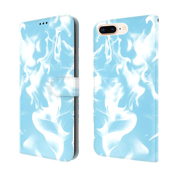 Cloud Fog Pattern Horizontal Flip Leatherette Case with Holder & Card Slot & Wallet - iPhone 8 Plus & 7 Plus(Sky Blue)