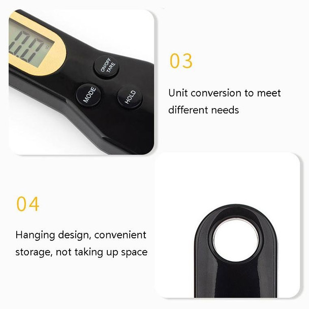 ABS Electronic Measuring Spoon Spoon Weighing Measuring Tool, Specification: 500g/0.1g, Colour: Black