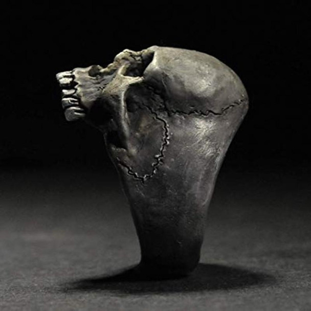 C56213 2pcs Punk Vintage Skull Ring Horror Skull Ring Men Gift, Size: 12(Silver)