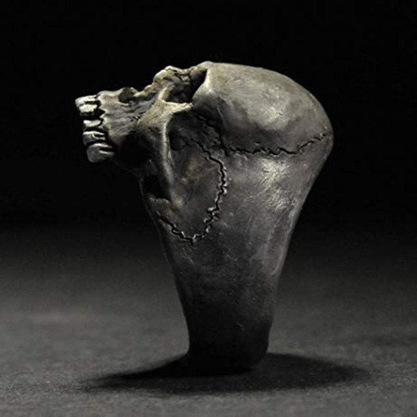 C56213 2pcs Punk Vintage Skull Ring Horror Skull Ring Men Gift, Size: 7(Silver)