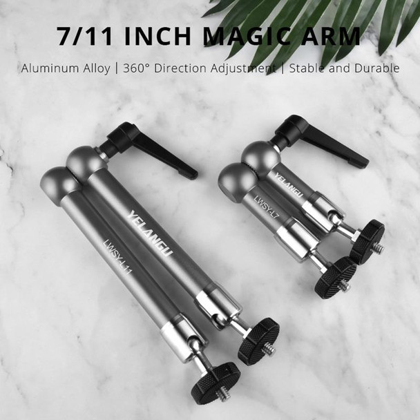 YELANGU 11 inch Adjustable Friction Articulating Magic Arm(Grey)