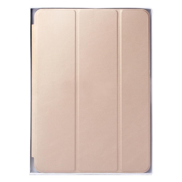 Horizontal Flip Solid Color Leather Case for iPad Pro 11 inch (2018), with Three-folding Holder & Wake-up / Sleep Function (Gold)