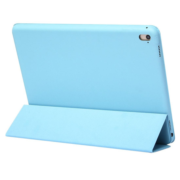 Horizontal Flip Solid Color Leather Case for iPad Pro 11 inch (2018), with Three-folding Holder & Wake-up / Sleep Function (Blue)