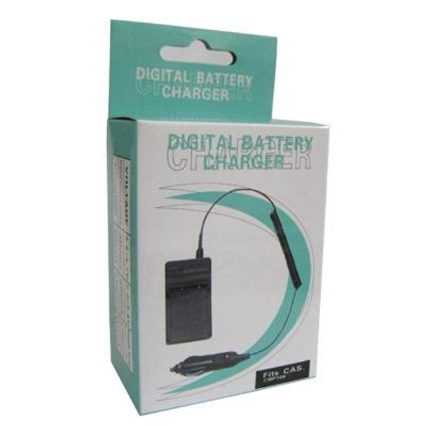 2 in 1 Digital Camera Battery Charger for CASIO CNP100(Black)