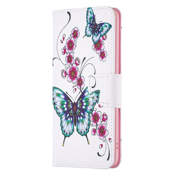 For Xiaomi Redmi Note 12 Global Colored Drawing Pattern Leather Phone Case(Flowers Butterfly)