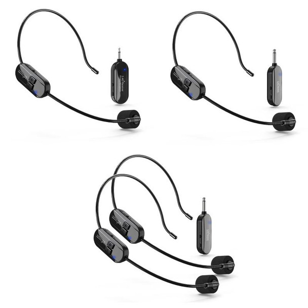 1 for 1 3.5mm Interface Wireless Head-Mounted Condenser Microphone Anti-Howling Loudspeaker