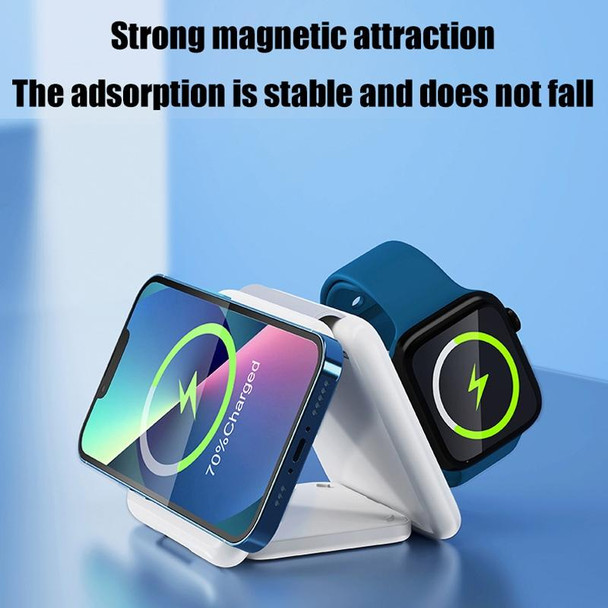 Folding 3 In 1 Wireless Charger For iPhone, Galaxy, Huawei, Xiaomi, LG, HTC and Other QI Standard Smart Phones (Black)