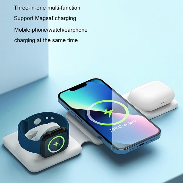 Folding 3 In 1 Wireless Charger For iPhone, Galaxy, Huawei, Xiaomi, LG, HTC and Other QI Standard Smart Phones (Black)