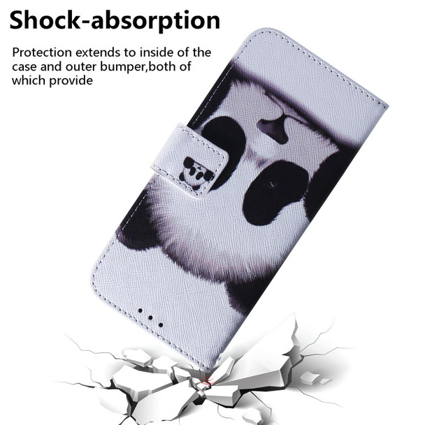 For OPPO A58 Coloured Drawing Flip Leatherette Phone Case(Panda)