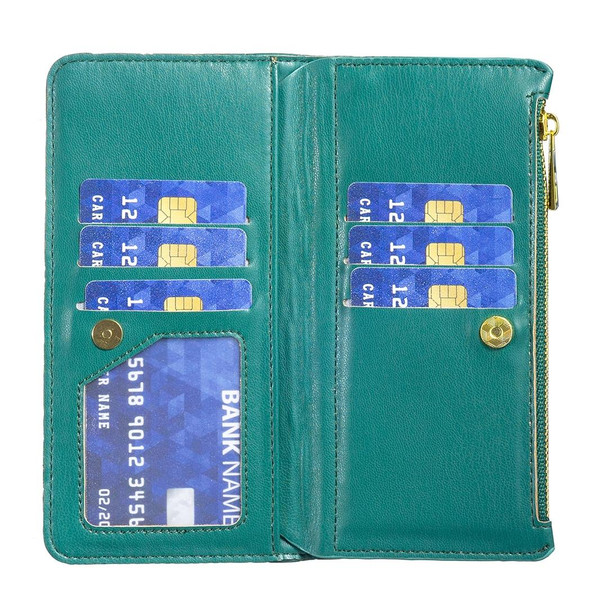 For Xiaomi Redmi Note 12 Pro+ Global Diamond Lattice Zipper Wallet Leather Flip Phone Case(Green)