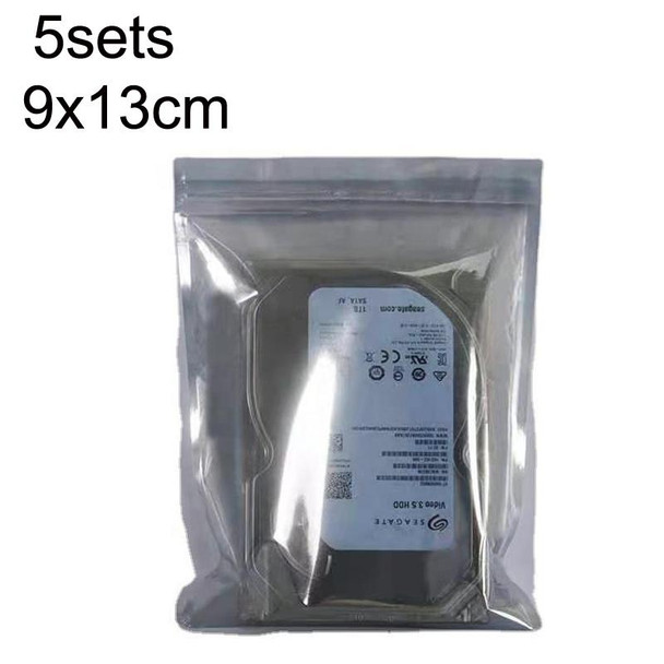 5packs 9x13cm Anti-static Shielding Bag Hard Disk Insulation Bag Electronic Plastic Motherboard Packaging Bag