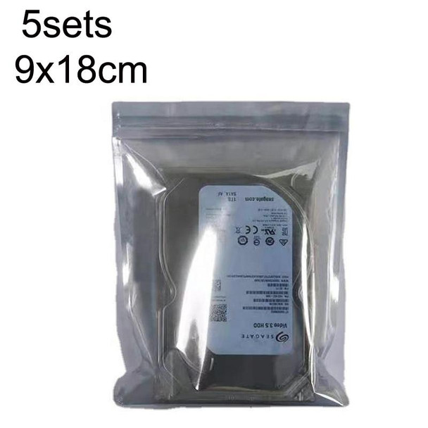 5packs 9x18cm Anti-static Shielding Bag Hard Disk Insulation Bag Electronic Plastic Motherboard Packaging Bag