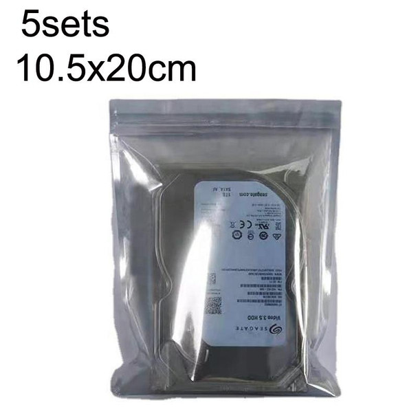 5packs 10.5x20cm Anti-static Shielding Bag Hard Disk Insulation Bag Electronic Plastic Motherboard Packaging Bag